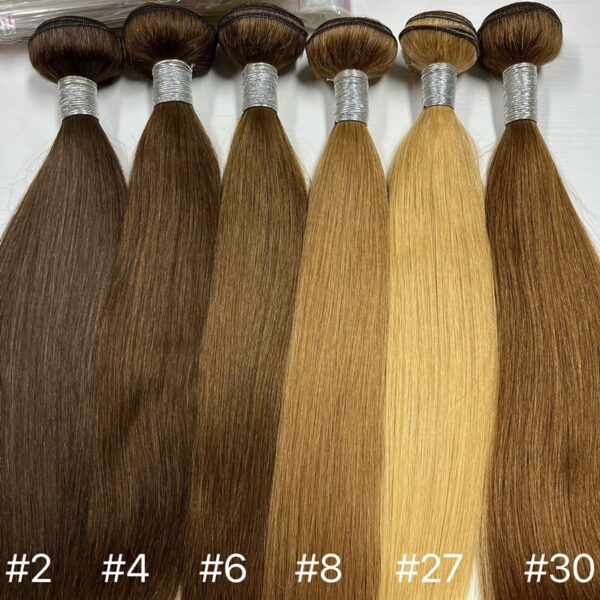 Virgin Colored Natural Straight Brazilian Human Hair Bundles - Image 2